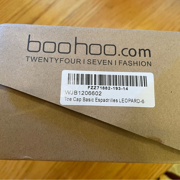 **Brand new in box** size 8 leopard print espadrilles from Boohoo - Picture 2 of 8